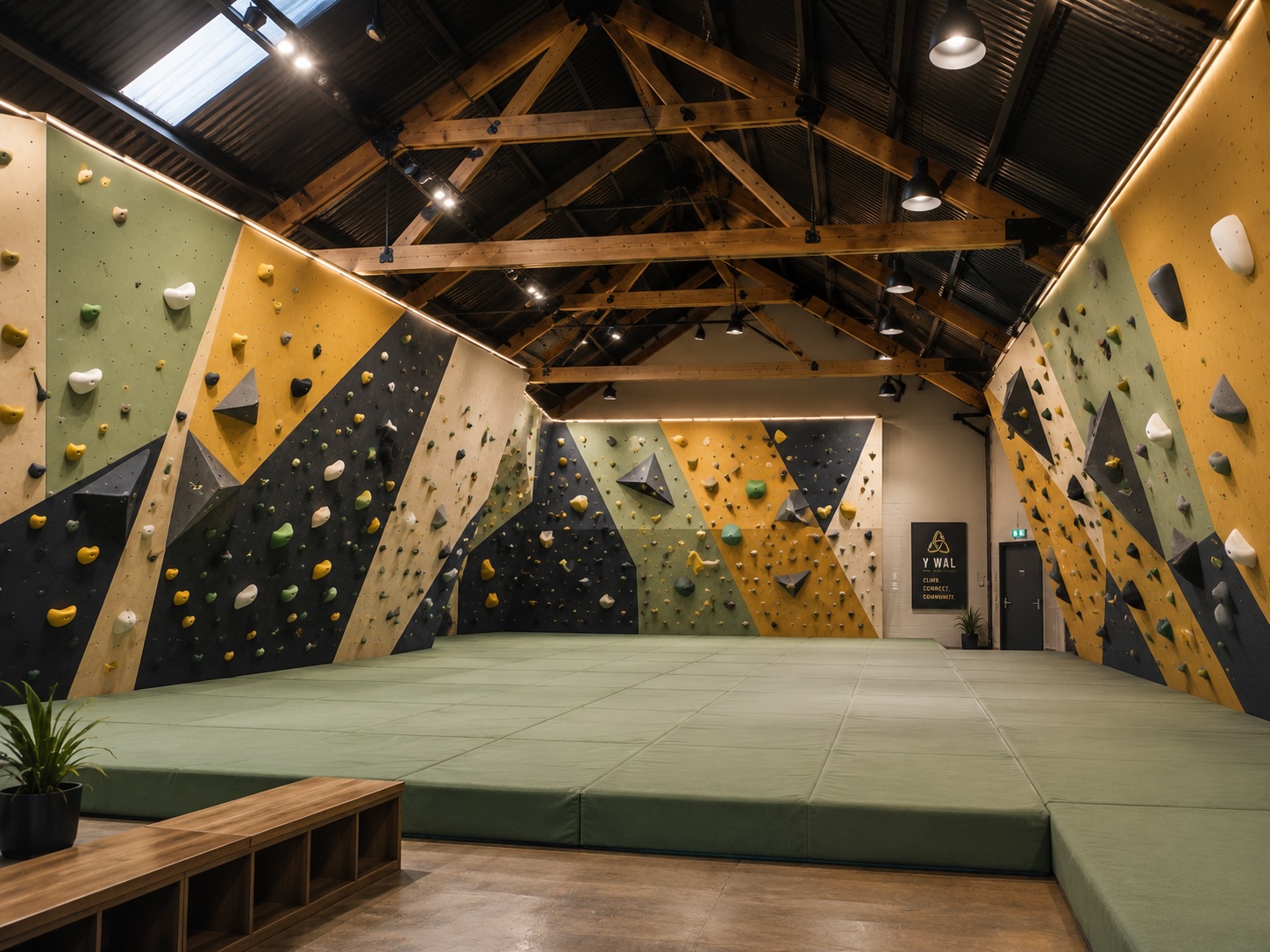 The bouldering area inside Y Wal